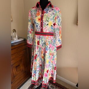 Dalia McPhee floral midi dress NWT